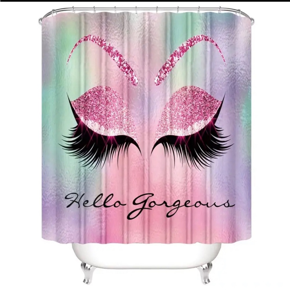 Eyelashes meets Eyelash shower curtain set